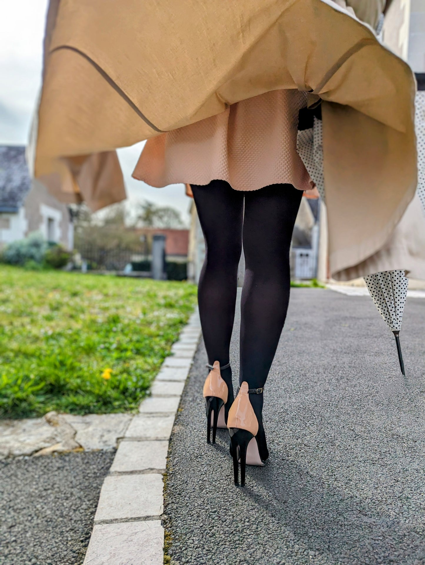 Talon Double - Angel Nude&Black One ecofriendly opentoes